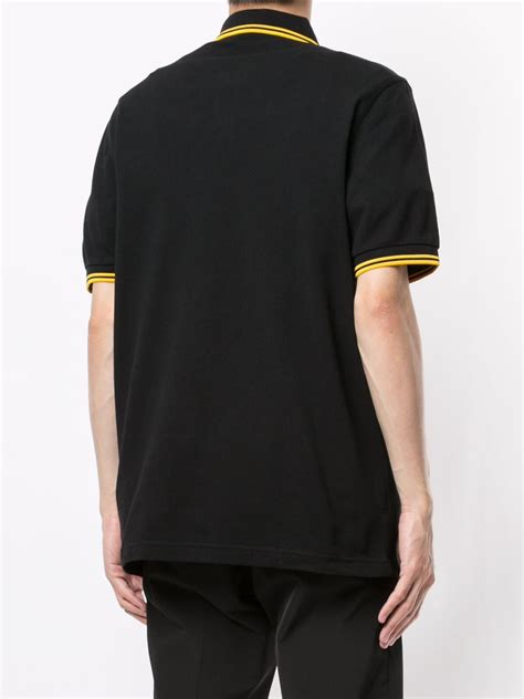 versace jeans striped trim logo polo shirt